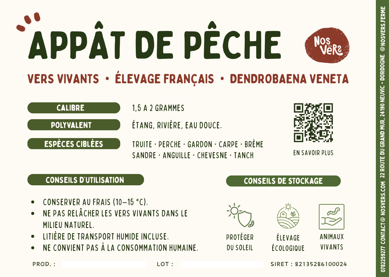 Étiquette Appât de pêche A7 NosVers, créée par Nerea